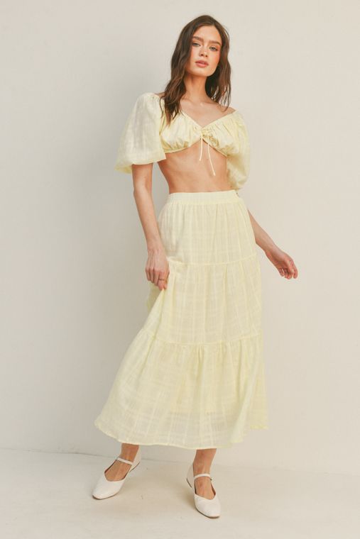 Lemon Crop Top and Skirt Set-SIZES MUST MATCH