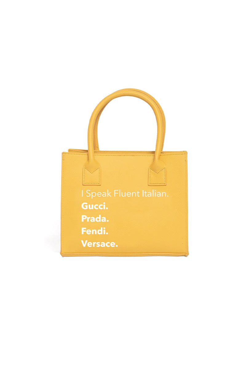 Fluent Italian Mini Vegan Tote Lemon