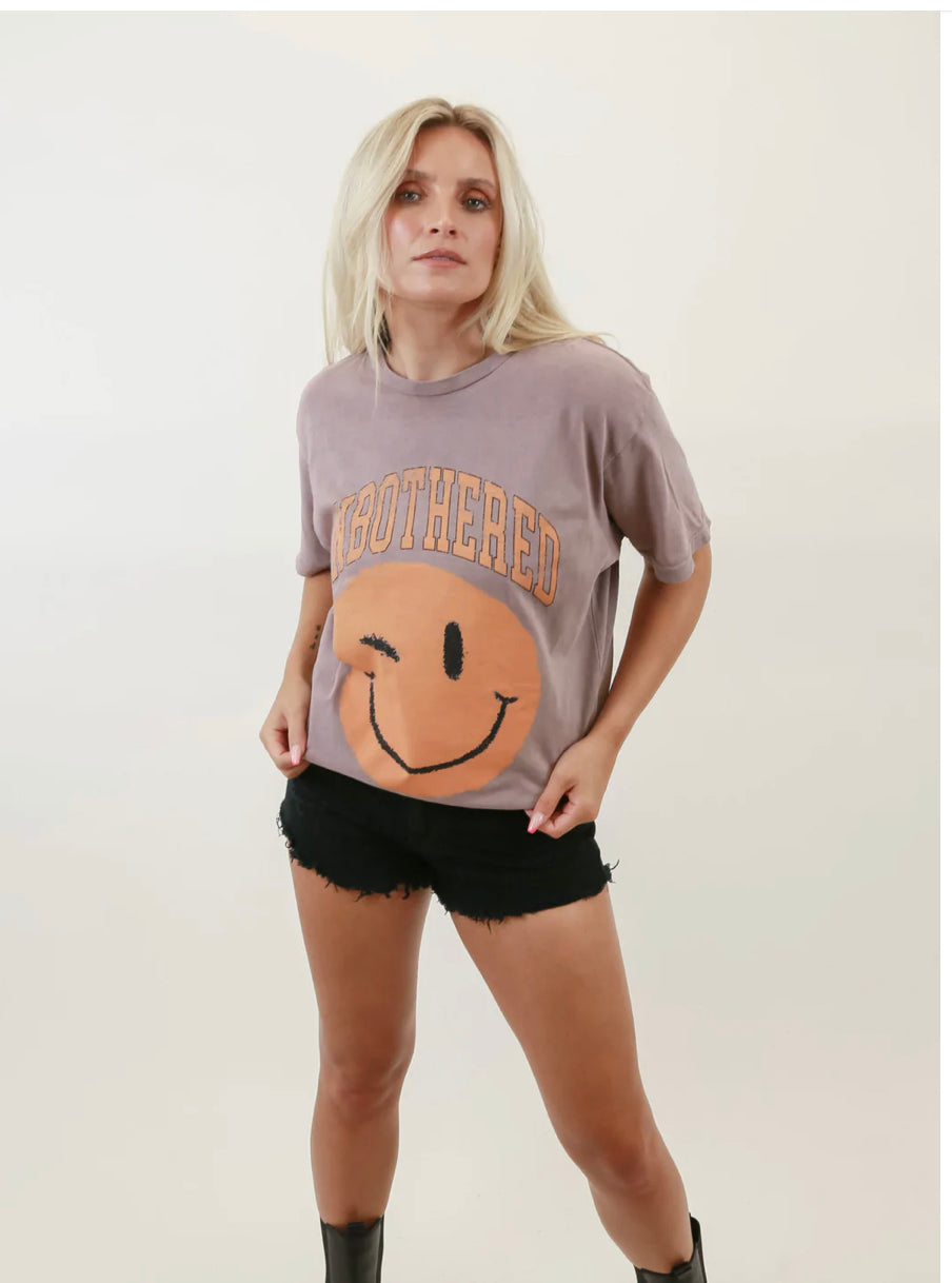 Unbothered Smiley Oversized Tee