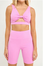 Knotted Cut Out Crop Top