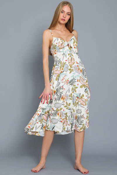 Tropical Spaghetti Strap Dress