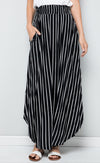 Vertical Stripe Jersey Skirt