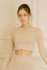 Ribbed long sleeve crop top