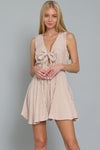 Sleeveless Tan Stripe Romper
