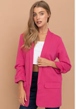 Shirring Oversized Blazer Jacket