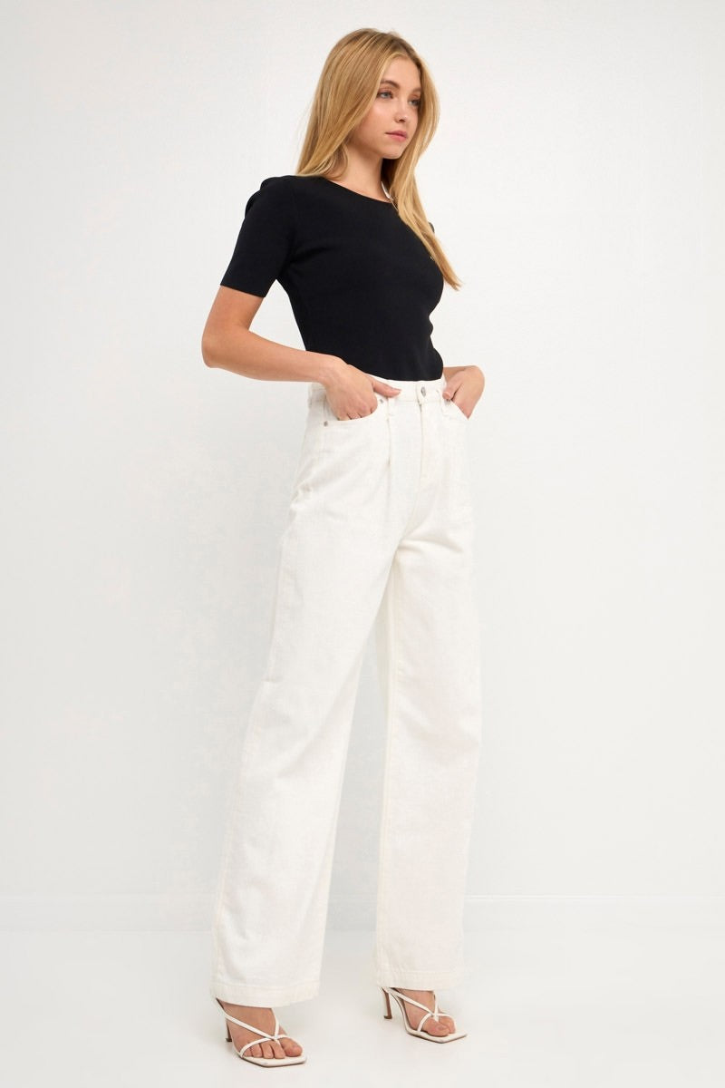 High Waist Wide Leg Denim