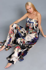 Tube Wide Leg Satin Jumpsuit