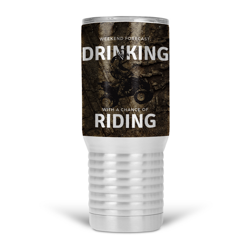 Quad Riding And Drinking Men's 20 Oz Travel Tumbler