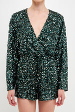 Jade Sequin Sparkle Romper