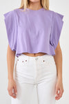 Drop Shoulder Lilac Crop Top