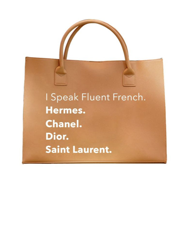 Fluent French Vegan Tote Tan