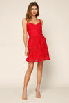 Fiery Red Lace Cocktail Dress
