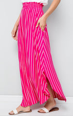 Vertical Stripe Jersey Skirt