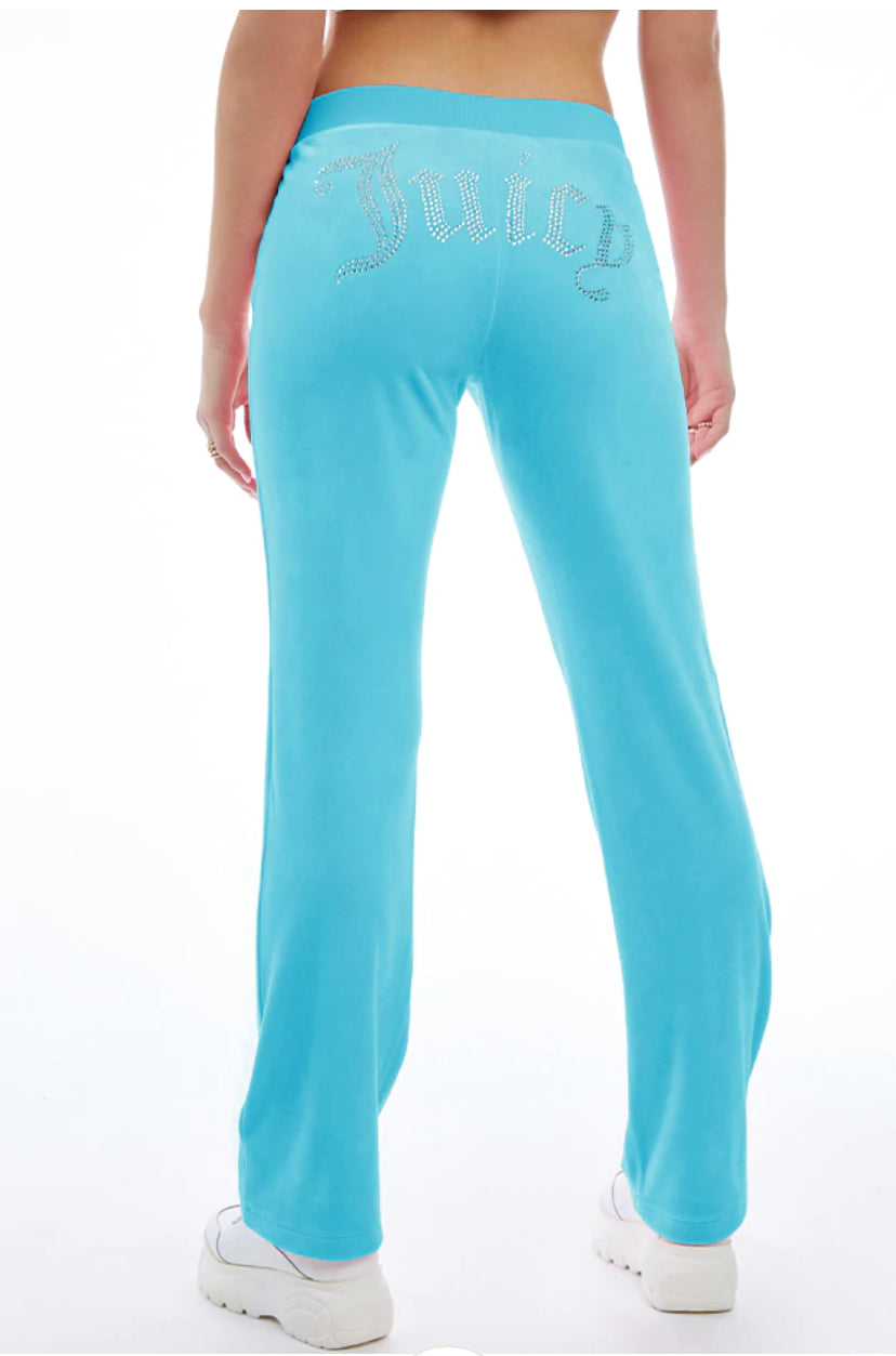 JUICY COUTURE BLUE CRUSH VELOUR BLING PANT – Rolling Rack Boutique