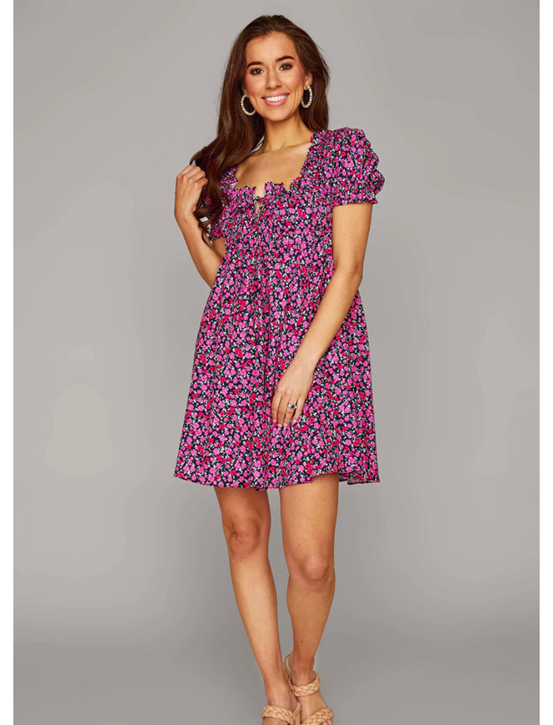 Violet Thorn Puff Sleeve Dress