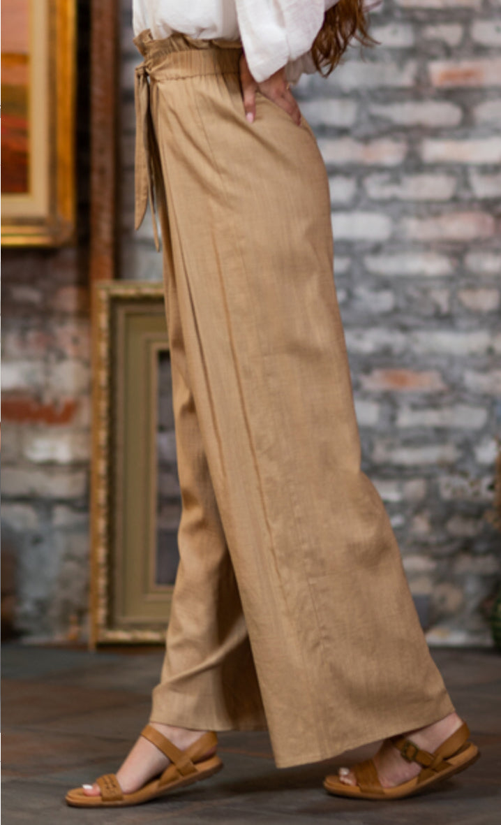 Tie Front Camel Waist Pants