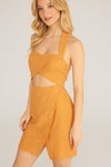 Mandarin Cutout Shortie Dress