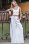 White Crop Top and Pant Set