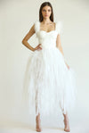 Feather and Tulle White Dress