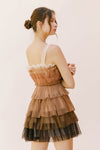 Brown Ombré Tulle Shortie Dress