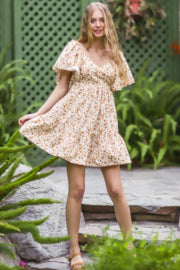 Tan and White shortie Dress