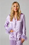 Feather Trim Pajama Set