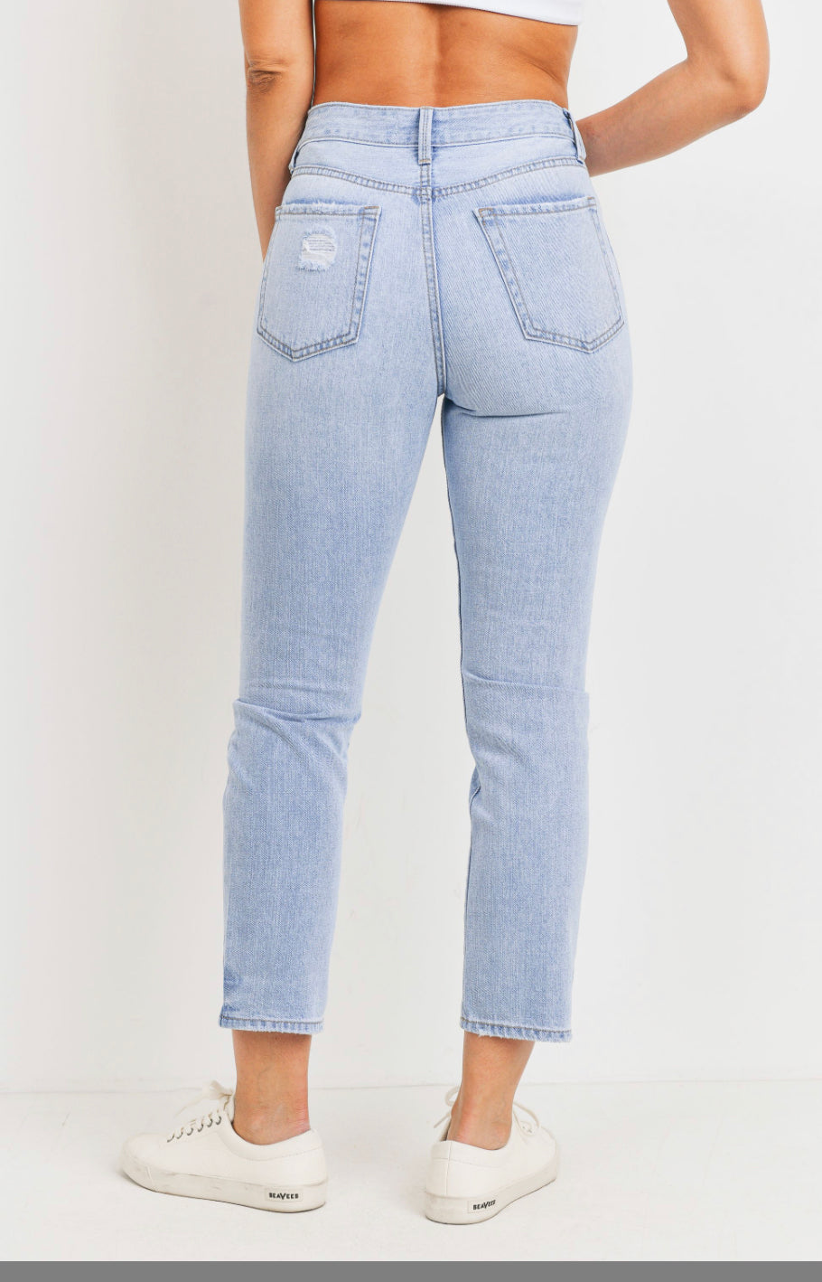 Light Denim Super High Rise Distressed