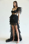 Black Tulle One Shoulder Dress