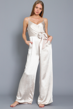 Champagne Adjustable Tie Jumpsuit