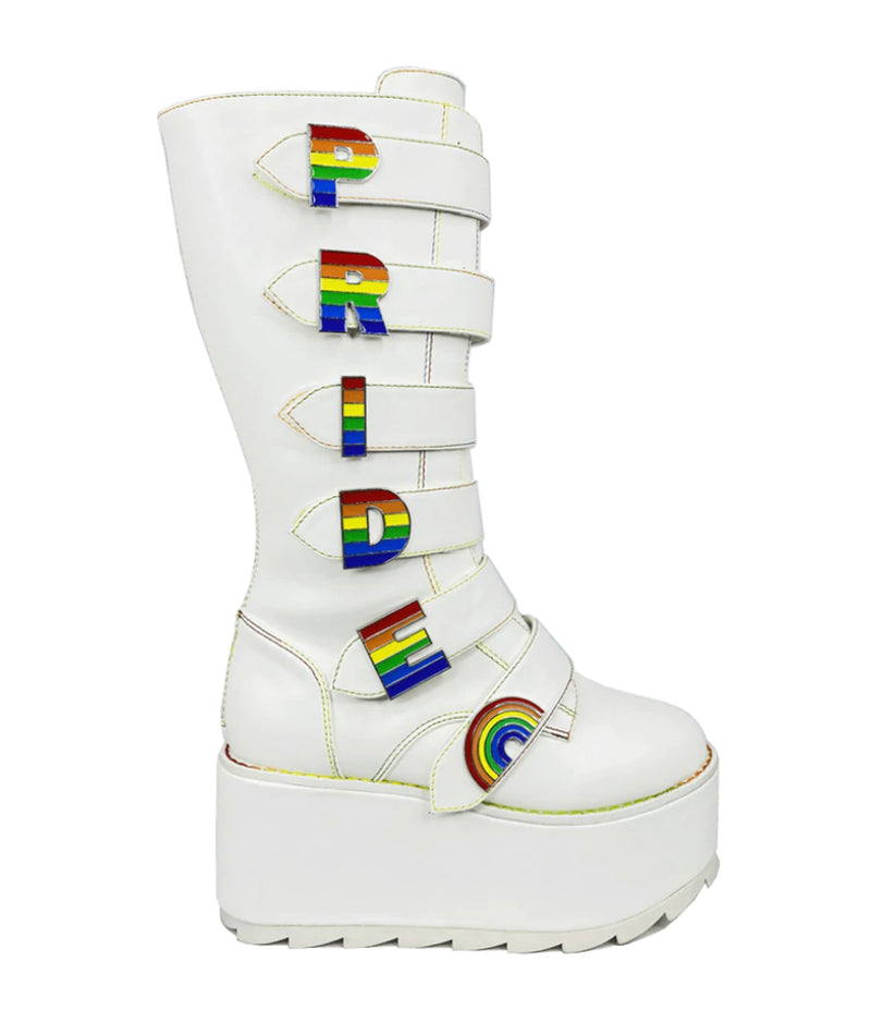 Karma Pride White Platform Boot