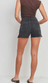 Super High Rise Washed Denim Short