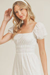 Tiered White Ruffle Maxi Dress