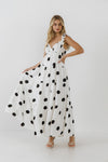 Polka Dot Ruffle Maxi Dress