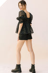 Puff Sleeve Black Top