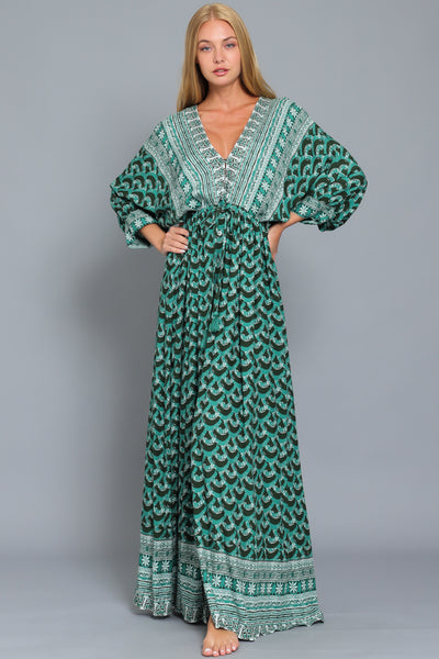 Dolman Green Maxi Dress