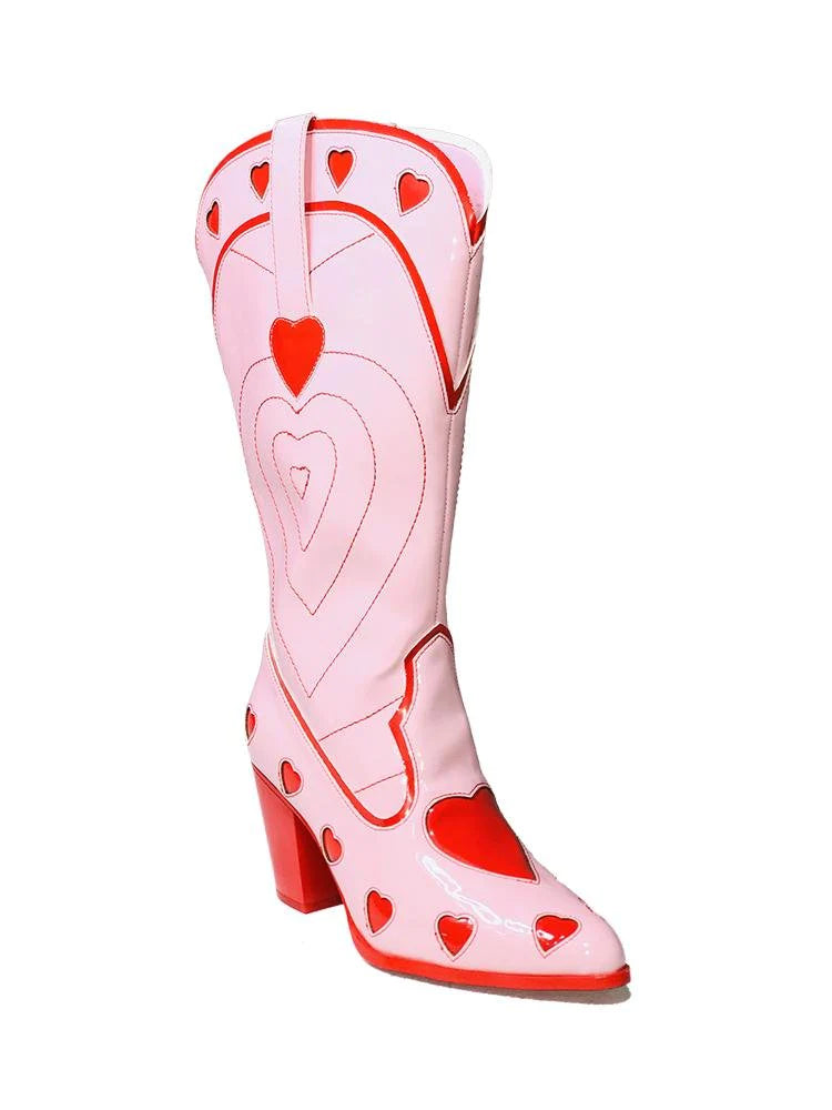 Space Cowgirl Pink and Red Hearts