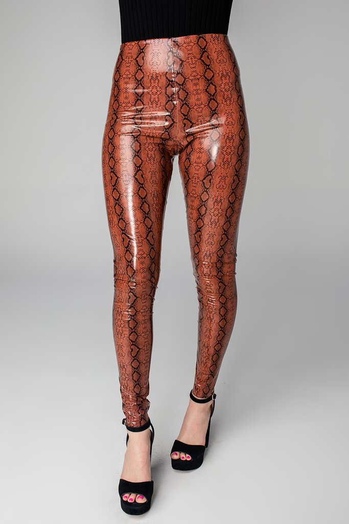Cognac Snake Leggings