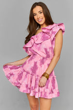 Pink Tie Dye One Shoulder Dress