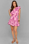 Pink Tie Dye One Shoulder Dress