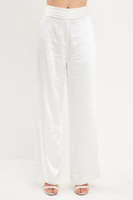 White Satin Tuxedo Pants