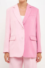 Pink Colorblock Blazer