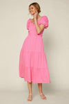 Pink Ruffled Maxi Dress