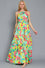 Green Multi Cut Out Tiered Maxi Dress
