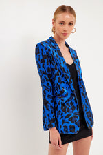 Cobalt Leopard Blazer