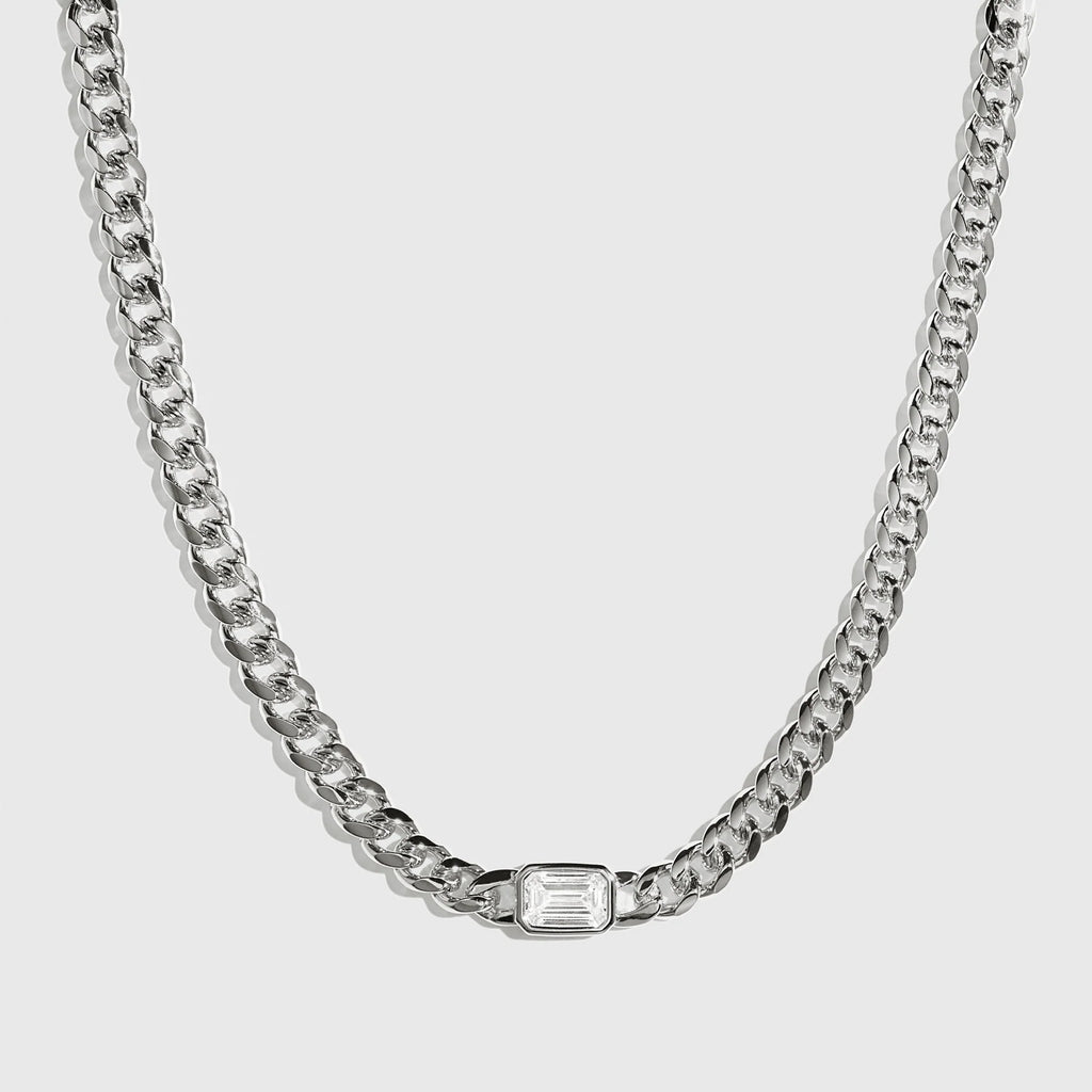 Monik Necklace-Clear on Silver