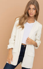 Shirring Oversized Blazer Jacket