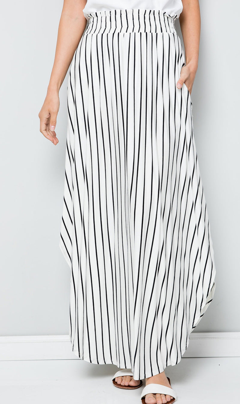 Vertical Stripe Maxi Skirt