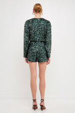 Jade Sequin Sparkle Romper