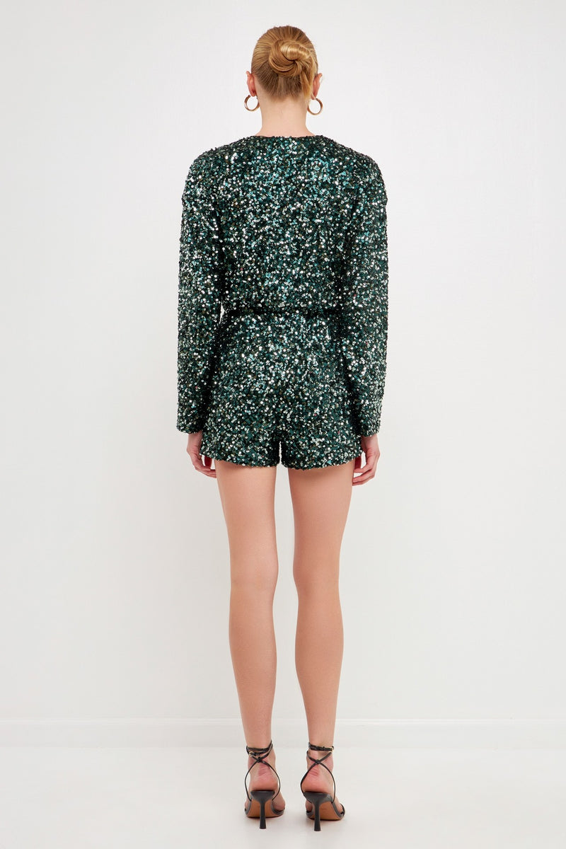 Jade Sequin Sparkle Romper