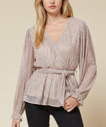 Metallic Long Sleeve Blouse